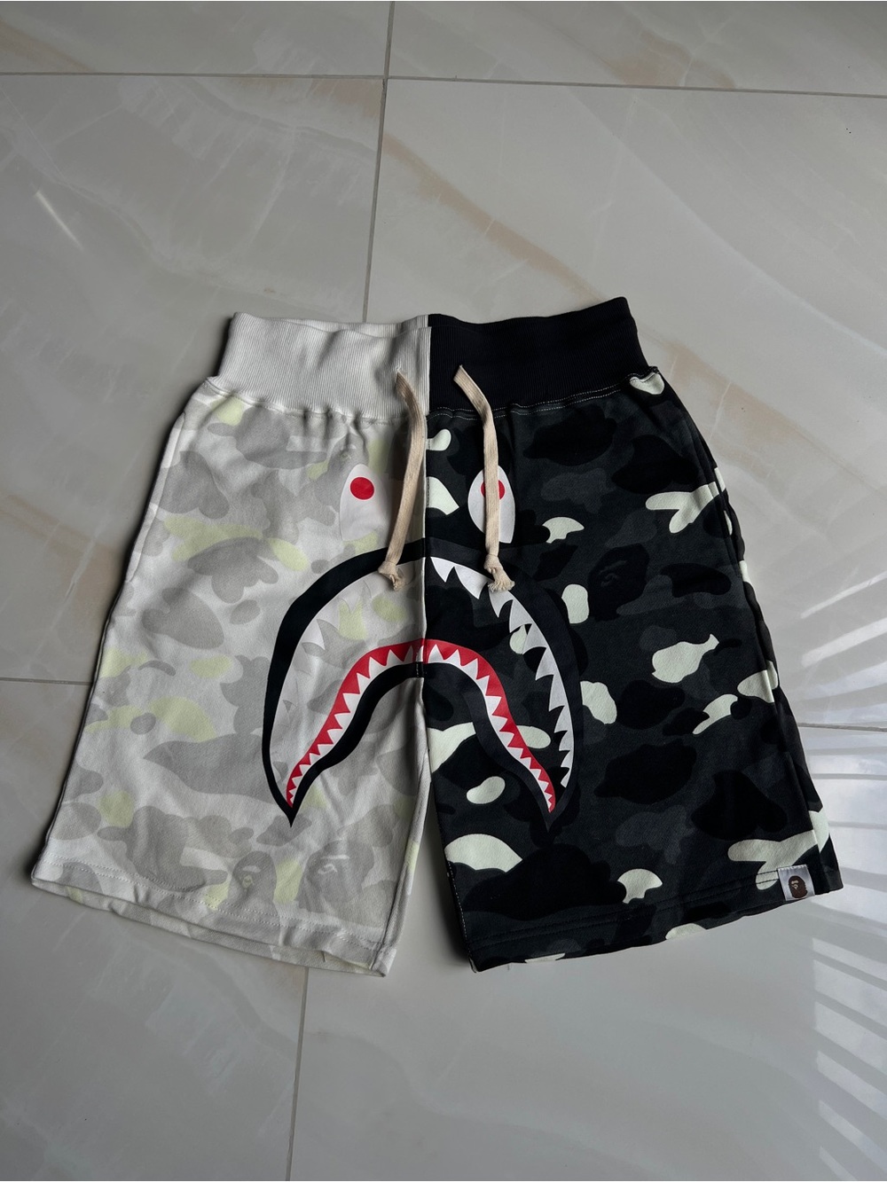 BAPE Split Shark Camo Sweat Shorts